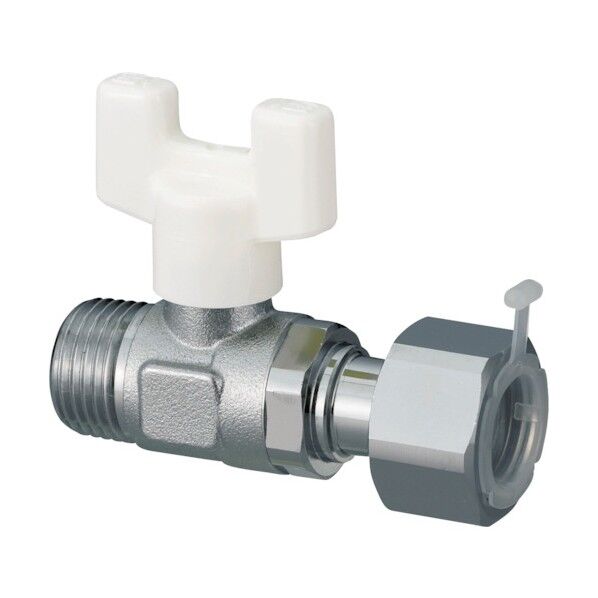 ボールバルブ ユーボール AU6型 (黄銅) Rねじ×ナット付アダプター メッキ付