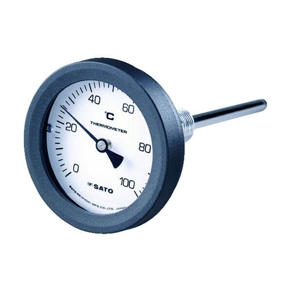 バイメタル式温度計BM-T-75P 0~100℃150L(2091-00)