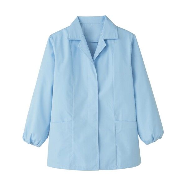 女子調理衣 長袖サックス 抗菌 FA796S 1点