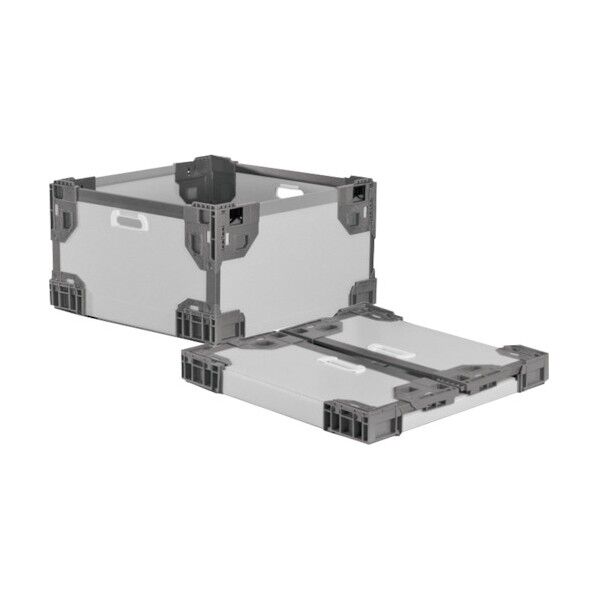 テクセルハイブリッド折りたたみコンテナー 637501 長尺折り畳みコンテナRS-SMグレー/グレー545×545×300 TERSSMGYGY545X545X300 1点