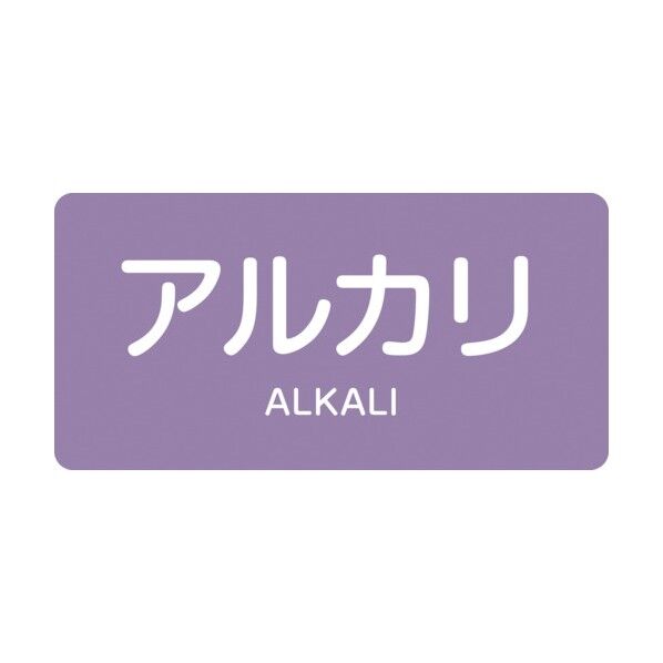 配管識別ステッカー アルカリ HY‐605S 30×60mm 383605 10枚
