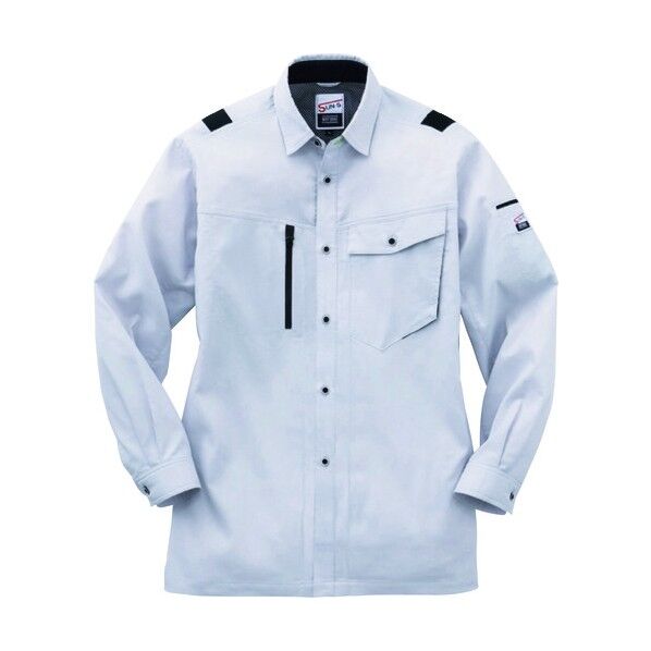 夏 長袖シャツ シルバー色 5Lサイズ WA11819-6-5L 1点