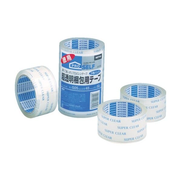 超透明梱包テープ 48mm×50m 3263700 3巻
