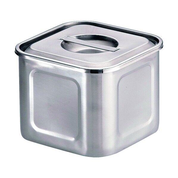 YUKIWA 18-8 深浅型 角キッチンポット 10.5cm 10.5cm AKK9703 1個