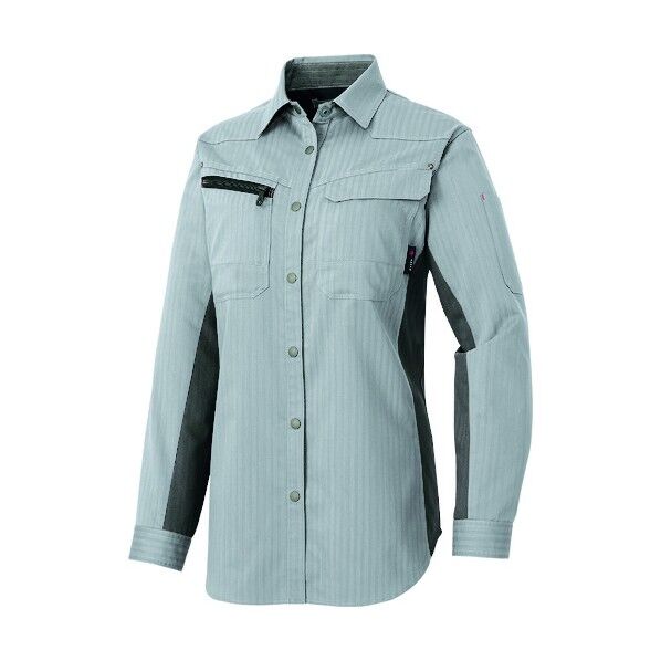 アジト ペンタスヘリンボーン レディース長袖シャツ(薄地) 003シルバーグレー 4L 30645 1