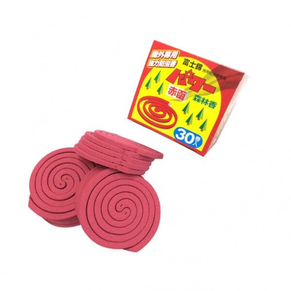 パワー森林香 携帯防虫器用線香 赤箱 30巻入り