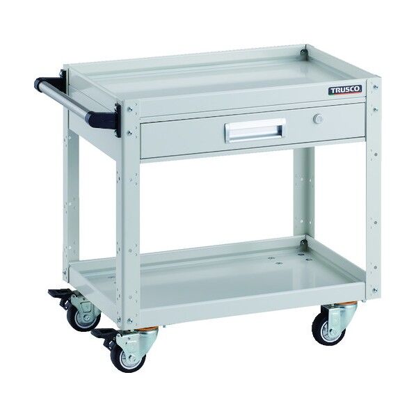 イーグルワゴン 600X400 引出付 ウレタン4輪自在 ホワイト EGW-662VUJ-W 1点