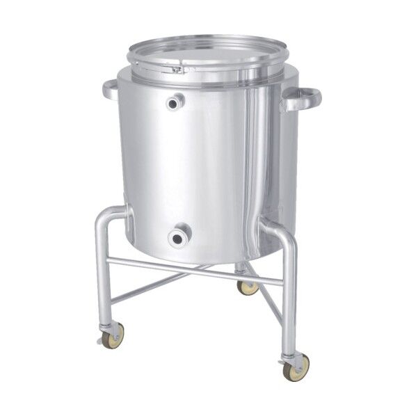 ステンレス片テーパー型バンド式ジャケット容器脚付