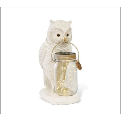 アニマルコンシェルジュ フクロウ OWL LED ガーデンライト ソーラー 防水 クリア ホワイト サイズ:幅12.5×奥行19.5×高さ27.5cm KL-10341 1