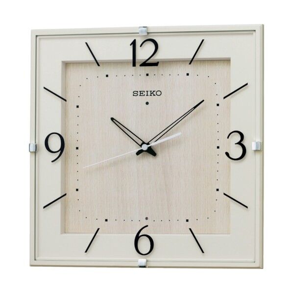 SEIKO 電波掛時計 300×300×46 P枠 アイボリー KX398A 1