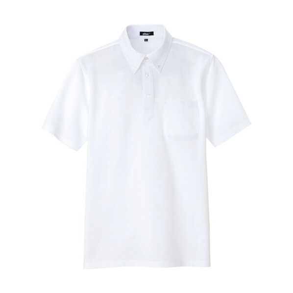 アイトス ボタンダウン半袖ポロシャツ ホワイト L 7617-001-L 1