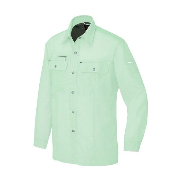 長袖シャツ(男女兼用)(薄地) 005アースグリーン 3L 5565 1