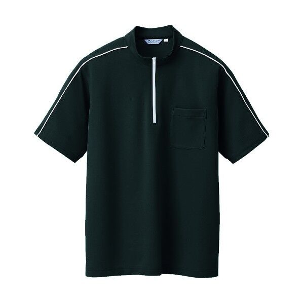 半袖クイックドライジップシャツ(男女兼用) 091ブラック LL CL3000 1