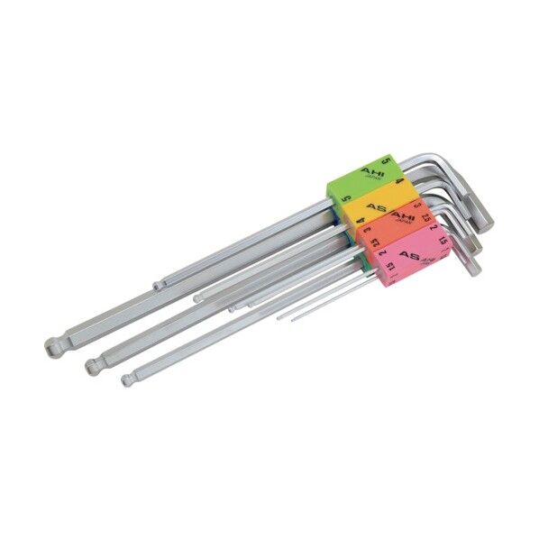 ロングボールポイント六角棒レンチセット 連結ホルダー付9本組セット