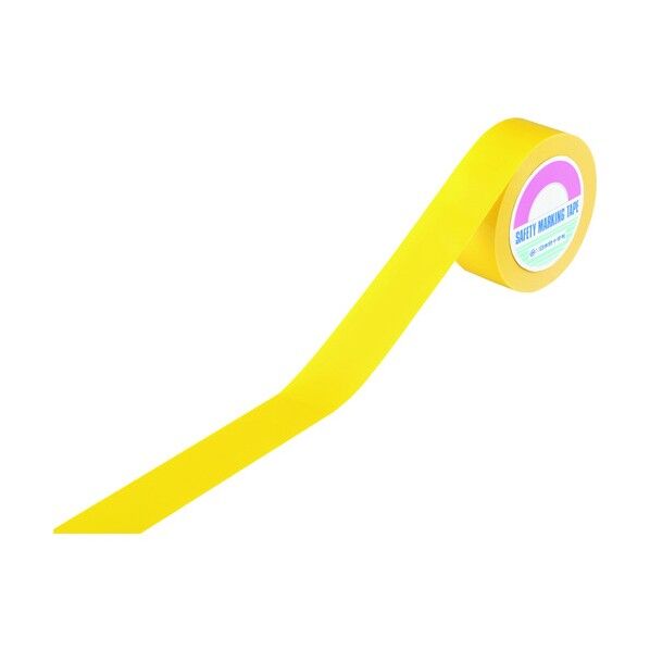 吸着式ラインテープ KLT502‐Y 再はく離タイプ 黄 50mm×20m 105152 1個