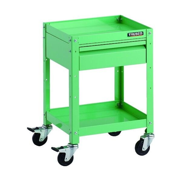 ラビットワゴン 400X350 引出1段付 ゴム車輪 ヤンググリーン RBW-642V YG 1点