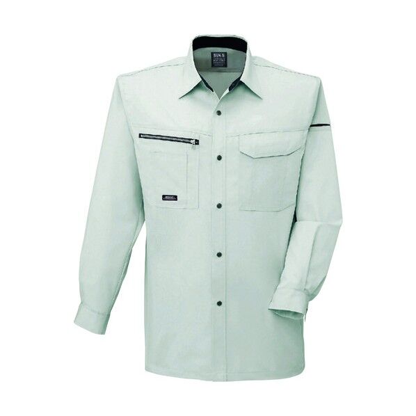 夏 長袖シャツ シルバー色 Mサイズ WA10559-6-M 1点