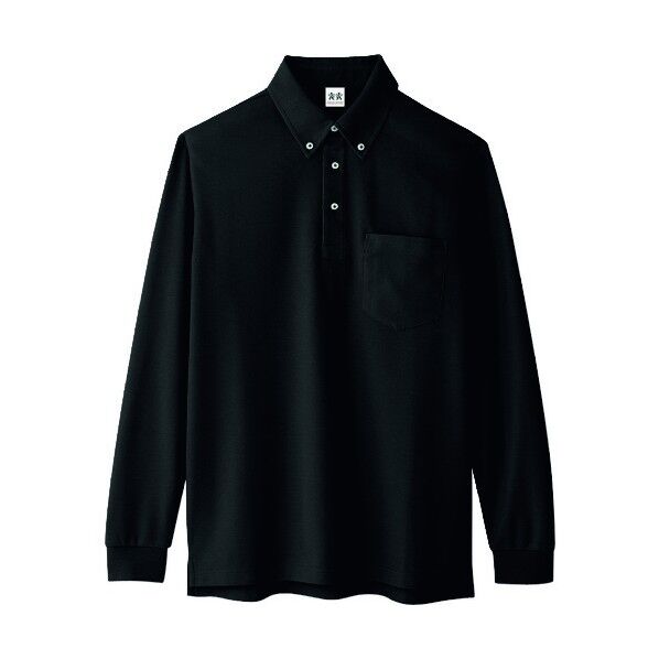 超消臭 長袖ビズポロ 13ブラック LL A-148-13-LL 1点