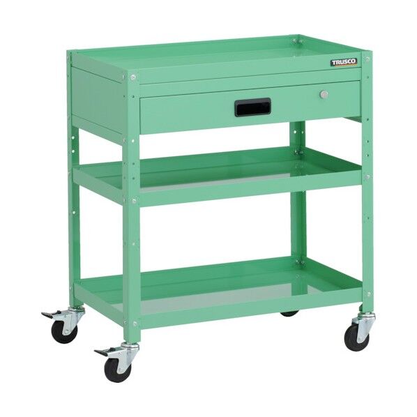 ラビットワゴン 700X450XH810 1段引出付 ゴム車輪 ヤンググリーン RBW-873V-YG 1点