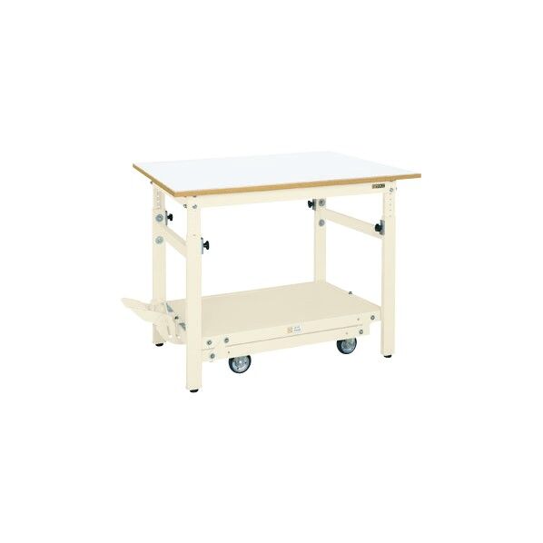 軽量ペダル昇降移動式作業台(TKK/耐荷重300kg/サカエリューム天板/H740~1040)