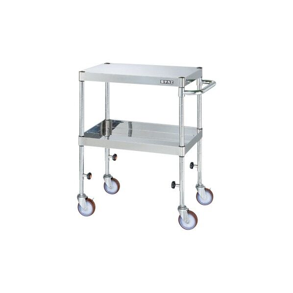 ステンレスCSパールワゴン(高さ調整タイプ/ナイロンウレタン車/H725~975)