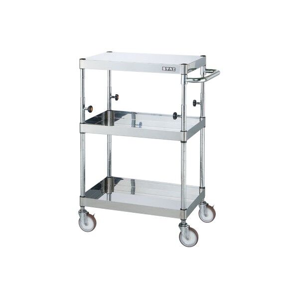 ステンレスCSパールワゴン(高さ調整タイプ/ナイロンウレタン車/H850~1100)