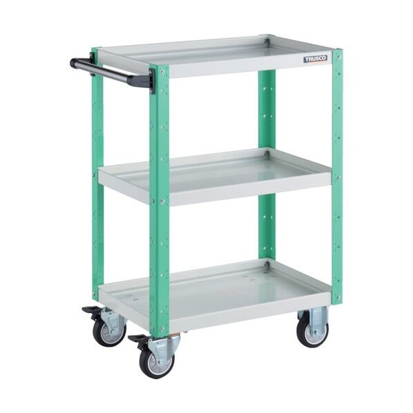 イーグルワゴン 600X400XH880 ウレタン車輪 ホワイト/ヤンググリーン EGW-963U-WYG 1点