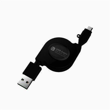 USB充電&同期ケーブル リール Wリバーシブルmicro