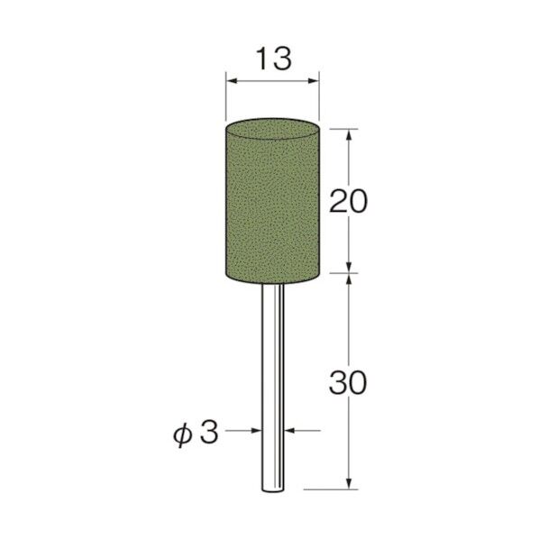 軸付セラミックゴム砥石(金属研磨用)外径(mm):13粒度(#):220 R2154 10本