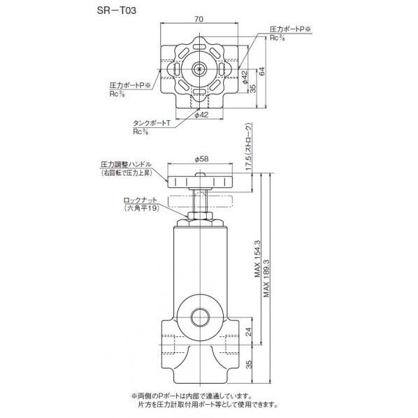 直動形リリーフ弁