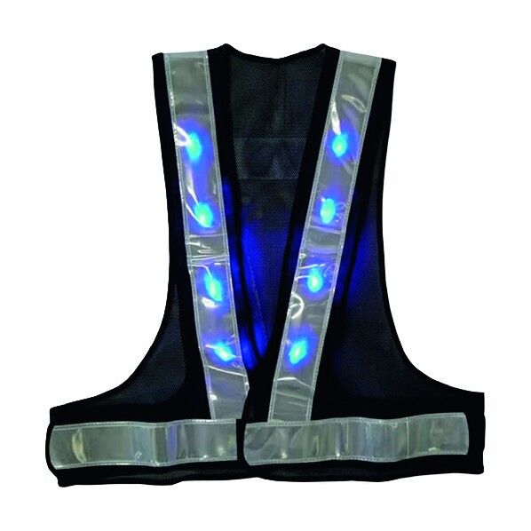 青色LEDベスト 紺/白 6850042 1点