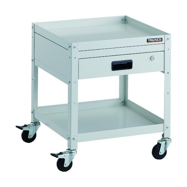 ラビットワゴン 500X500 引出1段付 ゴム車輪 ホワイト RBW-652V W 1点