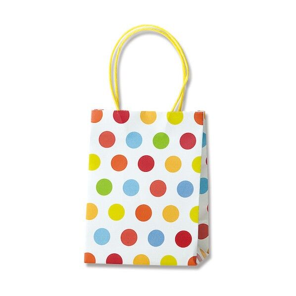 シモジマ 手提げ紙袋 プチバッグ マルチドット 9-6 4084125 1点...