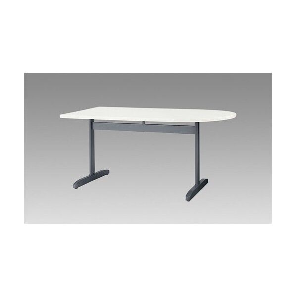 会議用テーブル (T字脚) (半長円) KHE1575SR-WH 1点