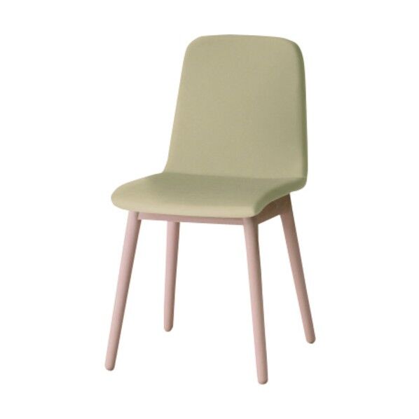 ノットワーク背座一体木脚チェア張りぐるみ 脚ラスティックビーチL・ウレタンレザーサンドイエロー KLL-134DK-LY3 1点