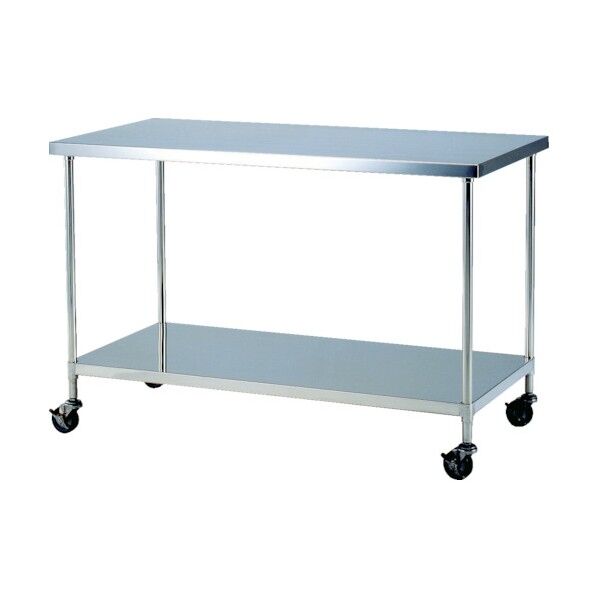 キャスター付ステンレス作業台(下部板棚タイプ)