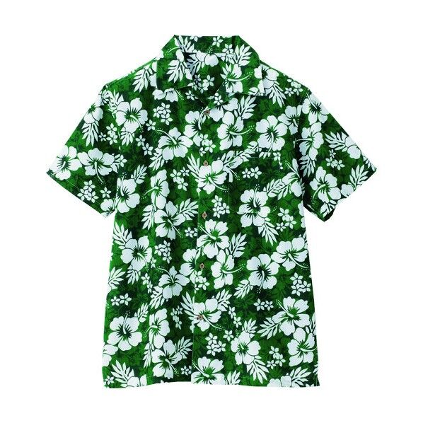 アロハシャツ(ハイビスカス)(男女兼用) 015グリーン SS 56102 1