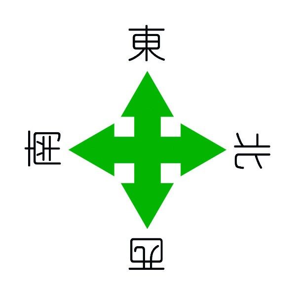クレーン標識 600角 天井取付タイプ 東西南北 6300002400 1点