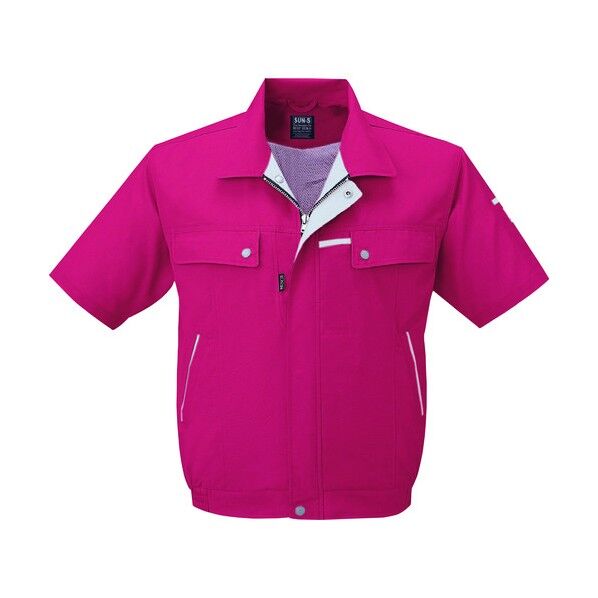 夏 半袖ブルゾン チェリーレッド色 5Lサイズ WA10450-8-5L 1点