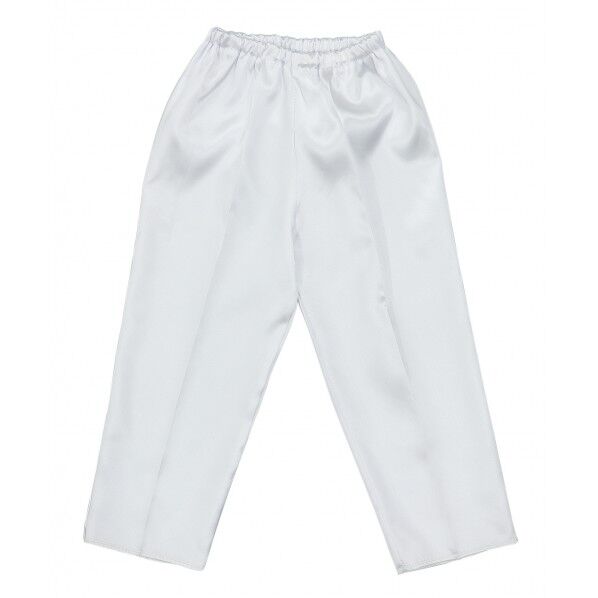 ソフトサテンズボン テーパード C 白