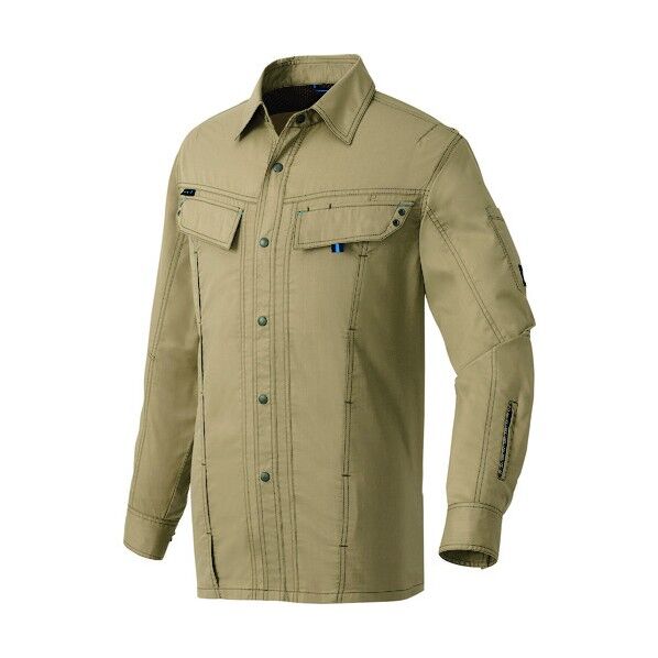 長袖シャツ(男女兼用) 025カーキ 6L 30535 1