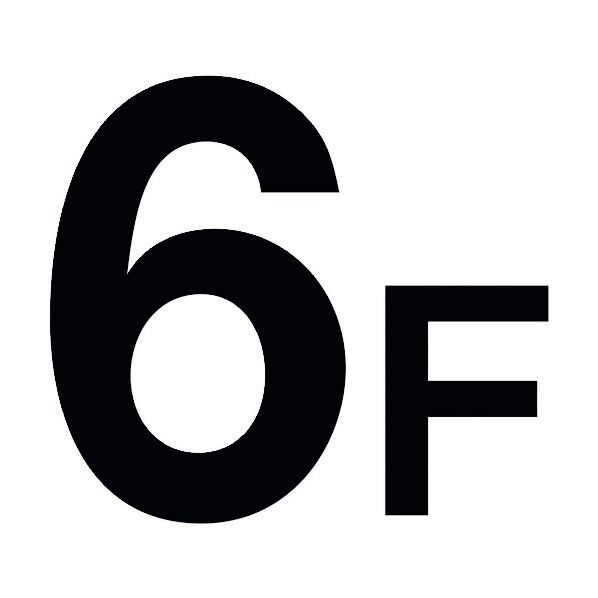 階数表示標識600角 6F 6300000433 1点