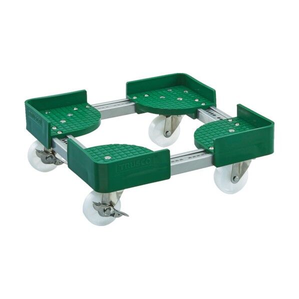 伸縮式コンテナ台車 (スチール4輪タイプ・ストッパー付)