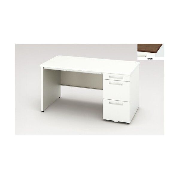 片袖デスク (ロングストローク引出し) (パネル脚タイプ) XEHH147HP-WWN 1点