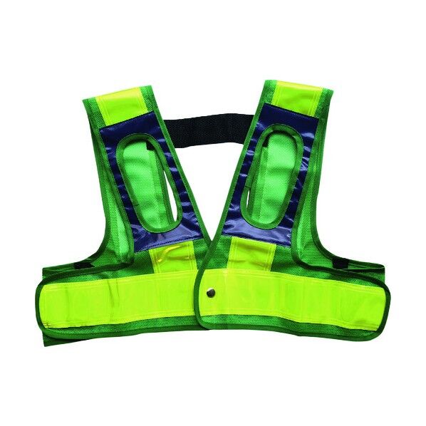 フルハーネス用安全ベスト「装着できるんです」(緑/黄) 5941117 1点