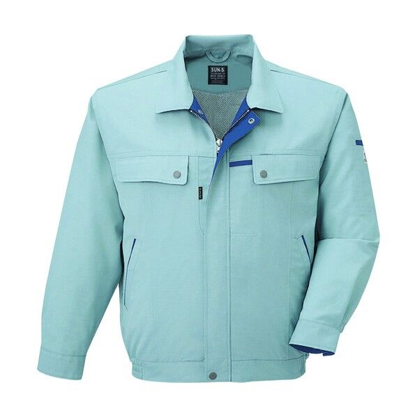 夏 長袖ブルゾン ミストグリーン色 5Lサイズ WA10451-17-5L 1点