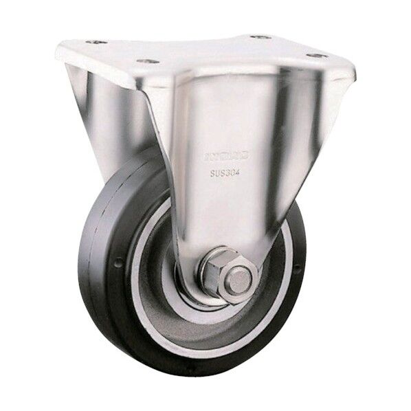 中荷重用ステンレスキャスター(ゴム車) 固定