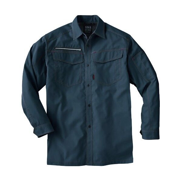 夏 長袖シャツ チャコール色 5Lサイズ WA11719-69-5L 1点