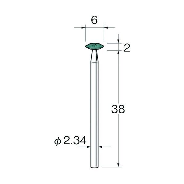 軸付シリコンゴム砥石外径(mm):6粒度(#):2500 R1032 5本