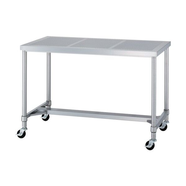 ステンレス作業台パンチング天板H枠キャスター付 PAHNC-9060 1